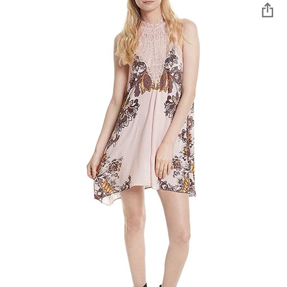 Free People Marsha Pink Lace Slip Dress - Picture 1 of 7